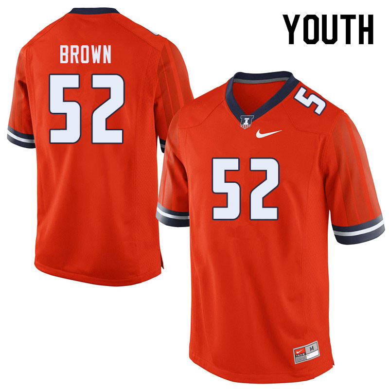 Youth #52 Verdis Brown Illinois Fighting Illini College Football Jerseys Sale-Orange